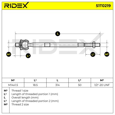 Lenkstange RIDEX 51T0219 51T0219 - foto 6