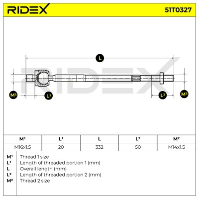 Lenkstange RIDEX 51T0327 51T0327 - foto 6