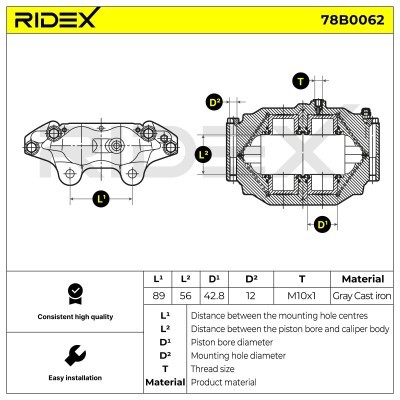 Bremssattel RIDEX 78B0062 78B0062 - foto 5