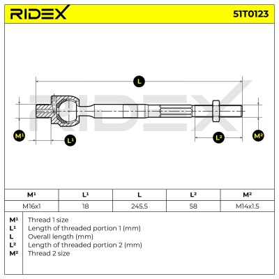 Lenkstange RIDEX 51T0123 51T0123 - foto 6