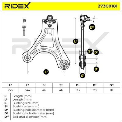 Querlenker RIDEX 273C0181 273C0181 - foto 10
