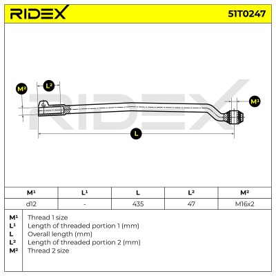 Lenkstange RIDEX 51T0247 51T0247 - foto 8