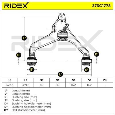 Querlenker RIDEX 273C1778 273C1778 - foto 8