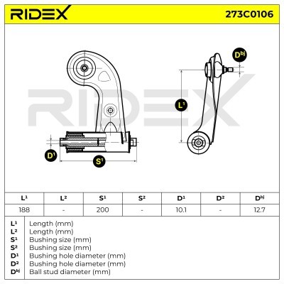 Querlenker RIDEX 273C0106 273C0106 - foto 7