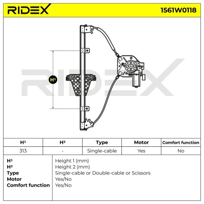 Fensterheber RIDEX 1561W0118 1561W0118 - foto 5