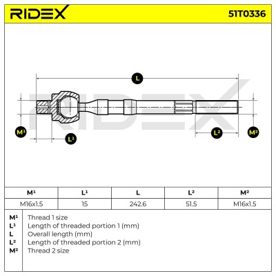 Lenkstange RIDEX 51T0336 51T0336 - foto 12