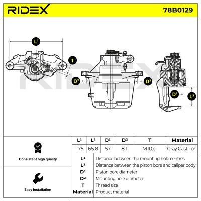 Bremssattel RIDEX 78B0129 78B0129 - foto 5