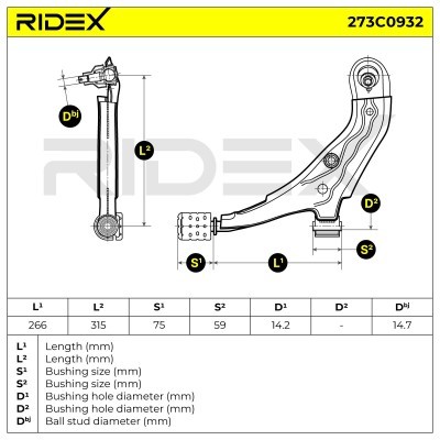 Querlenker RIDEX 273C0932 273C0932 - foto 6