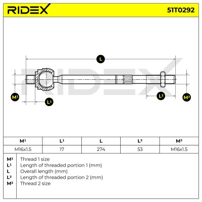 Lenkstange RIDEX 51T0292 51T0292 - foto 5