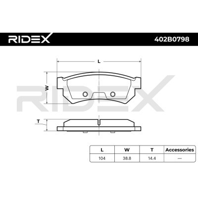 Bremsbeläge Satz RIDEX 402B0798 402B0798 - foto 7