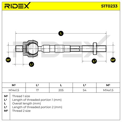 Lenkstange RIDEX 51T0233 51T0233 - foto 6