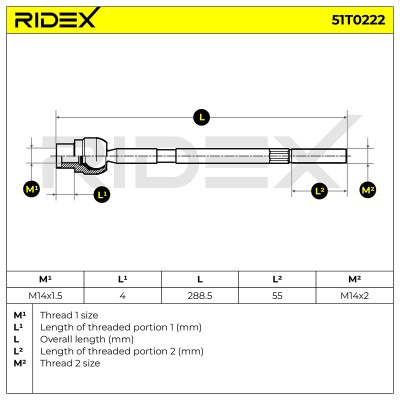Lenkstange RIDEX 51T0222 51T0222 - foto 5