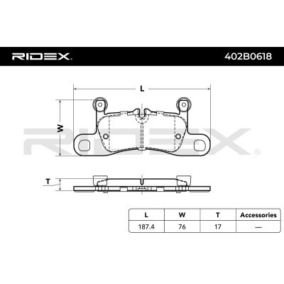 Bremsbeläge Satz RIDEX 402B0618 402B0618 - foto 6