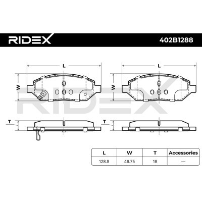 Bremsbeläge Satz RIDEX 402B1288 402B1288 - foto 6