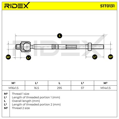 Lenkstange RIDEX 51T0131 51T0131 - foto 5