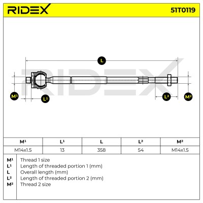 Lenkstange RIDEX 51T0119 51T0119 - foto 5