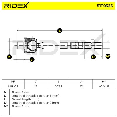 Lenkstange RIDEX 51T0325 51T0325 - foto 6