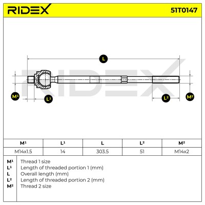 Lenkstange RIDEX 51T0147 51T0147 - foto 5