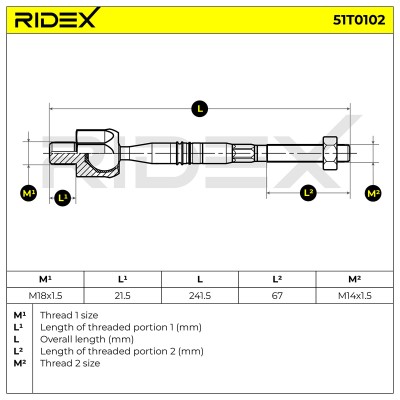 Lenkstange RIDEX 51T0102 51T0102 - foto 7