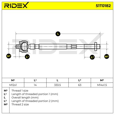 Lenkstange RIDEX 51T0182 51T0182 - foto 5