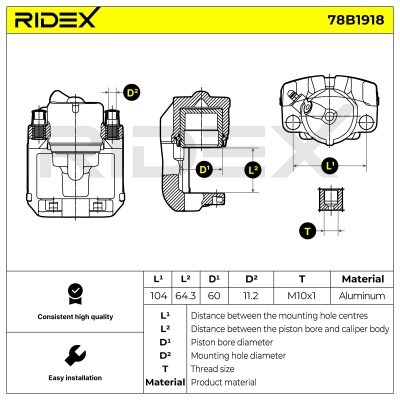 Bremssattel RIDEX 78B1918 78B1918 - foto 6