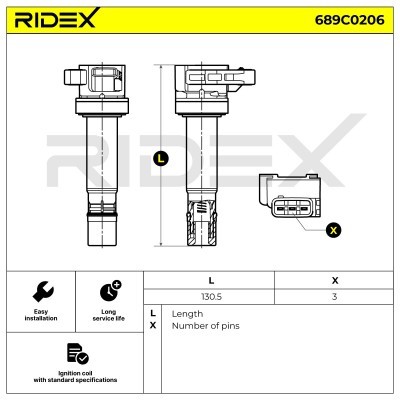 Zündspule RIDEX 689C0206 689C0206 - foto 6