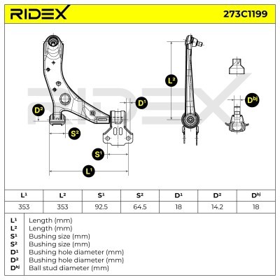 Querlenker RIDEX 273C1199 273C1199 - foto 7