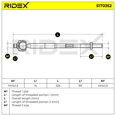 Lenkstange RIDEX 51T0352 51T0352 - foto 6