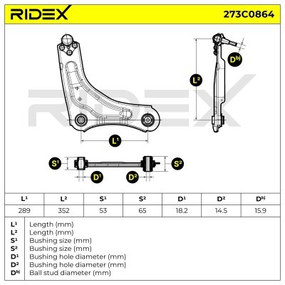 Querlenker RIDEX 273C0864 273C0864 - foto 5