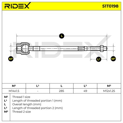 Lenkstange RIDEX 51T0198 51T0198 - foto 7