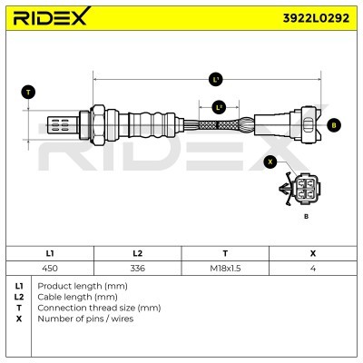 Lambdasonde RIDEX 3922L0292 3922L0292 - foto 6