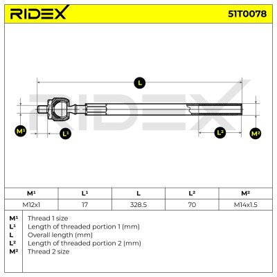 Lenkstange RIDEX 51T0078 51T0078 - foto 5
