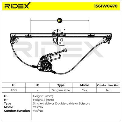 Fensterheber RIDEX 1561W0470 1561W0470 - foto 8