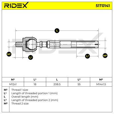 Lenkstange RIDEX 51T0141 51T0141 - foto 5