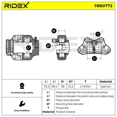 Bremssattel RIDEX 78B0772 78B0772 - foto 5