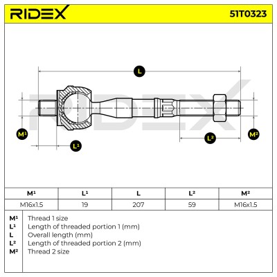 Lenkstange RIDEX 51T0323 51T0323 - foto 6