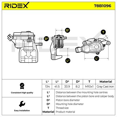 Bremssattel RIDEX 78B1096 78B1096 - foto 7
