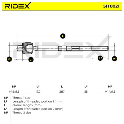 Lenkstange RIDEX 51T0021 51T0021 - foto 5