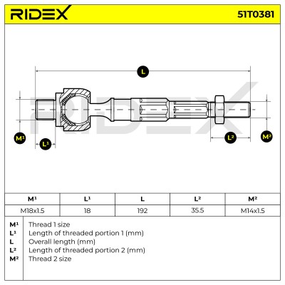 Lenkstange RIDEX 51T0381 51T0381 - foto 5