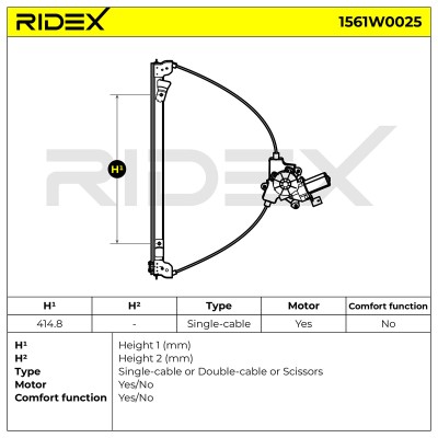 Fensterheber RIDEX 1561W0025 1561W0025 - foto 8