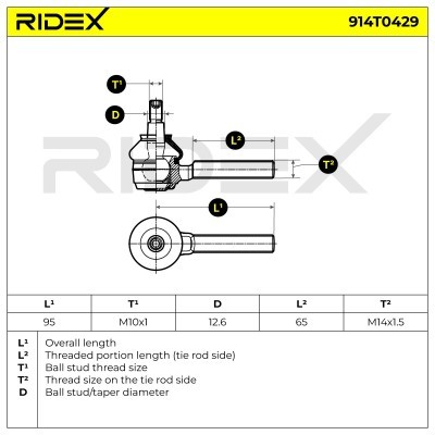 Spurstangenkopf RIDEX 914T0429 914T0429 - foto 4