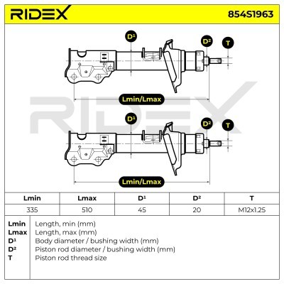 Stoßdämpfer RIDEX 854S1963 854S1963 - foto 6