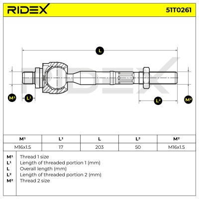 Lenkstange RIDEX 51T0261 51T0261 - foto 7