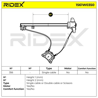 Fensterheber RIDEX 1561W0350 1561W0350 - foto 5
