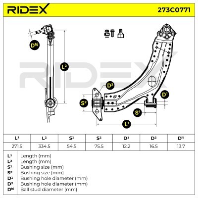Querlenker RIDEX 273C0771 273C0771 - foto 6