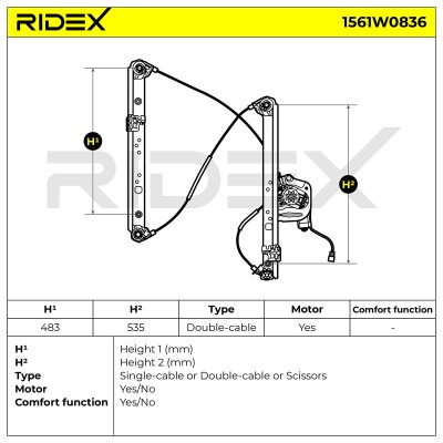 Fensterheber RIDEX 1561W0836 1561W0836 - foto 7