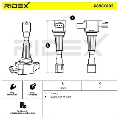 Zündspule RIDEX 689C0105 689C0105 - foto 4