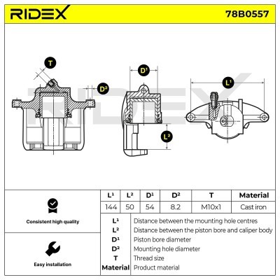 Bremssattel RIDEX 78B0557 78B0557 - foto 5