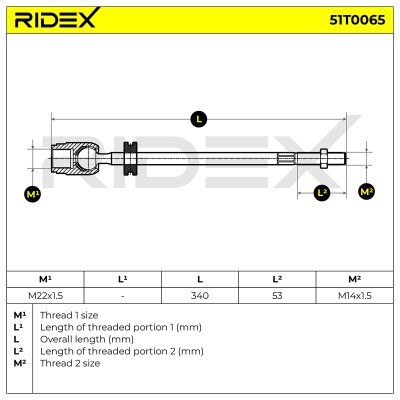 Lenkstange RIDEX 51T0065 51T0065 - foto 7