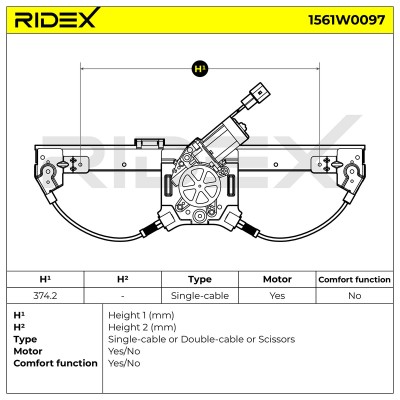 Fensterheber RIDEX 1561W0097 1561W0097 - foto 6